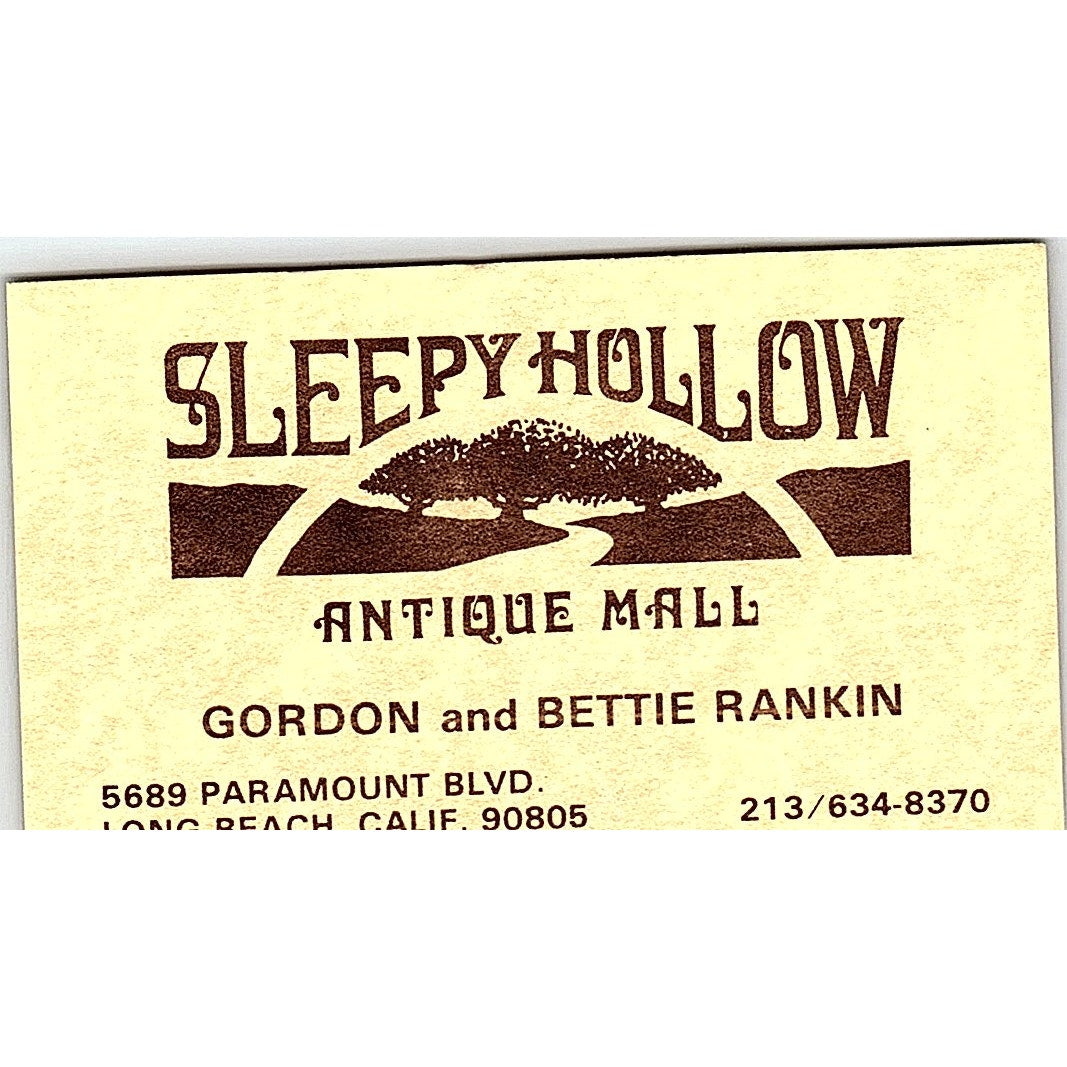 Sleepy Hollow Antique Mall Gordon Bettie Rankin Long Beach Business Card SE3-B16