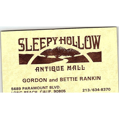 Sleepy Hollow Antique Mall Gordon Bettie Rankin Long Beach Business Card SE3-B16