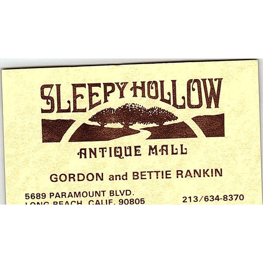 Sleepy Hollow Antique Mall Gordon Bettie Rankin Long Beach Business Card SE3-B16