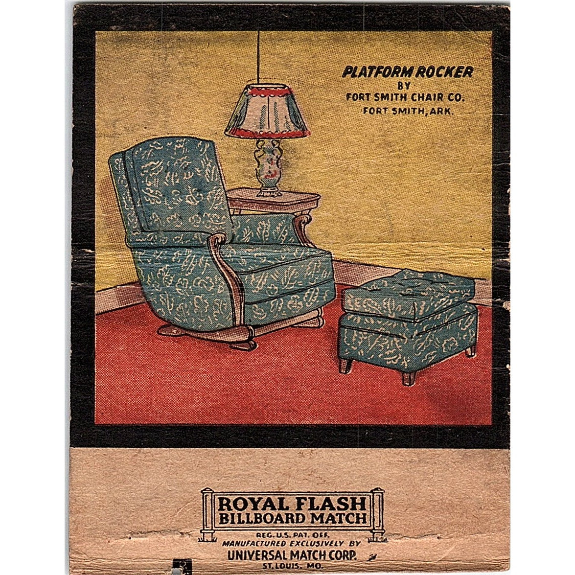 Fort Smith Chair Co John R. Harper Arkansas Vintage Large Matchbook Cover TH2-Y3