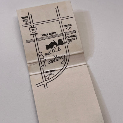 Bos'n's Landing Seafood York Maine Vintage Matchbook Cover TB6-MB1-11