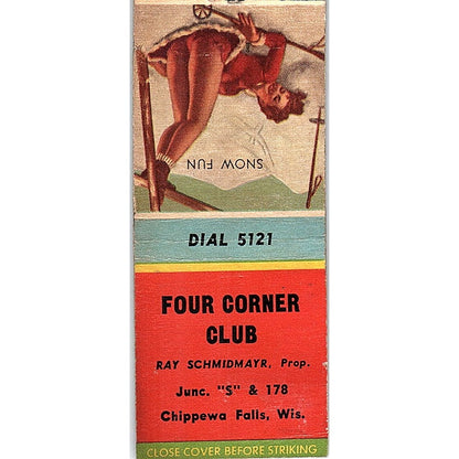 Four Corner Club Ray Schmidmayr Chippewa Falls WI Pinup Matchbook Cover SF3-Y3