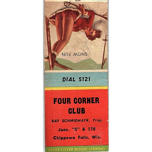 Four Corner Club Ray Schmidmayr Chippewa Falls WI Pinup Matchbook Cover SF3-Y3