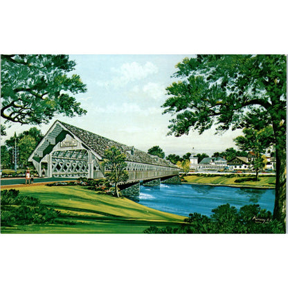 Frankenmuth's Bridge Zehnder's Holz-Brucke MI Covered Bridge Postcard PB11