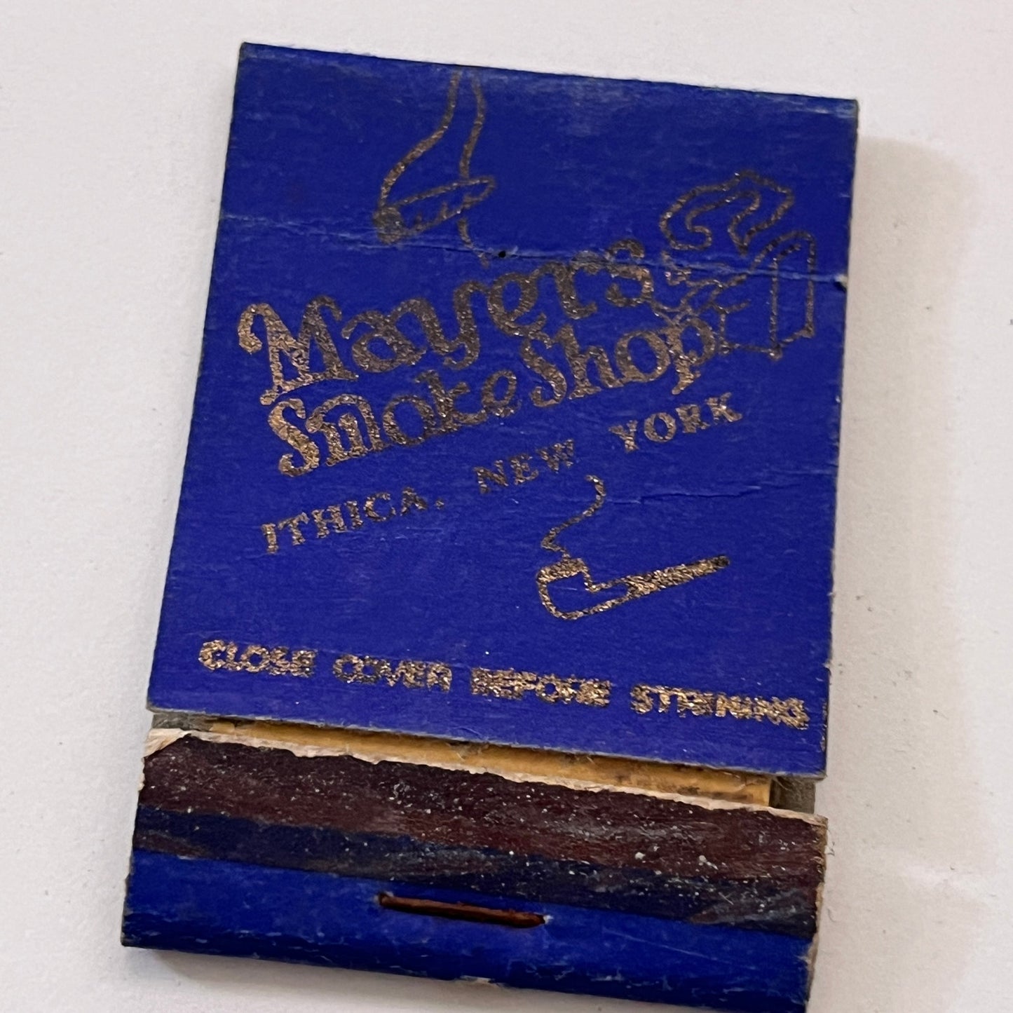Mayers Smoke Shop Ithaca NY Vintage Matchbook Cover TB8-MB3-2