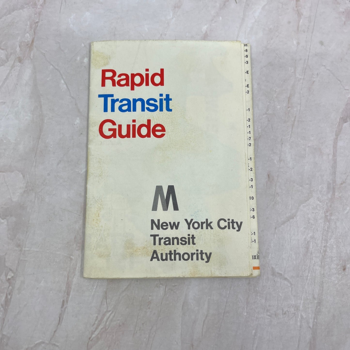 1969 New York City Transit Authority - Rapid Transit Guide Map TH9-TM1