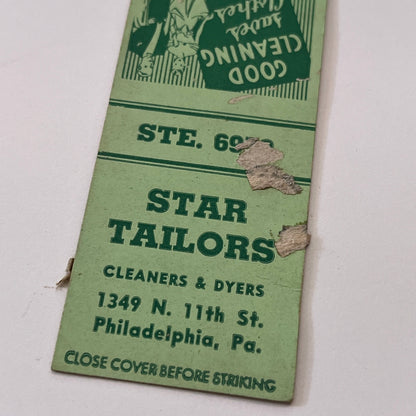 Star Tailors Cleaners & Dryers Philadelphia Vintage Matchbook Cover TB6-MB1-15