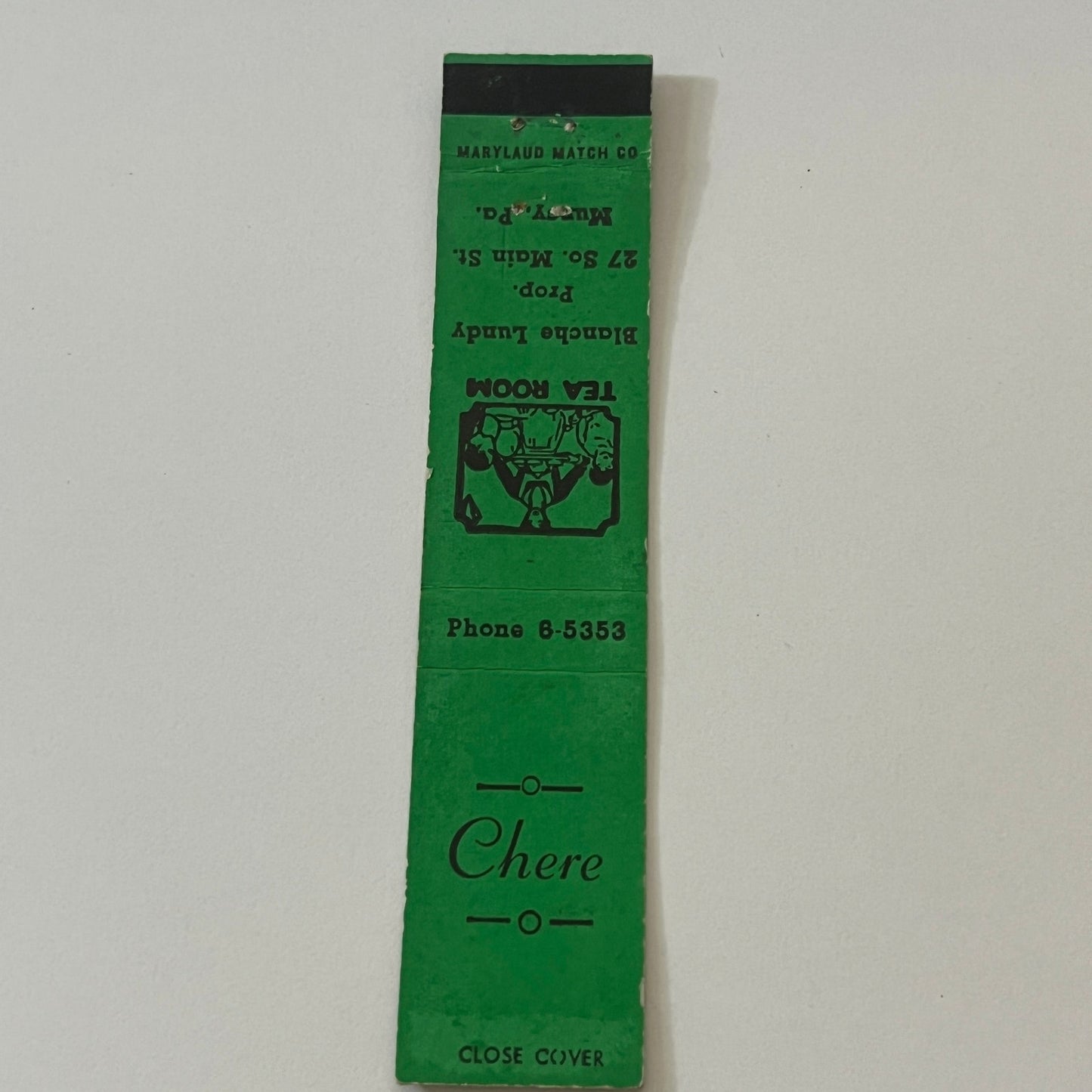 Chere Tea Room Blanche Lundy Muncy PA Vintage Matchbook TB6-MB2-9