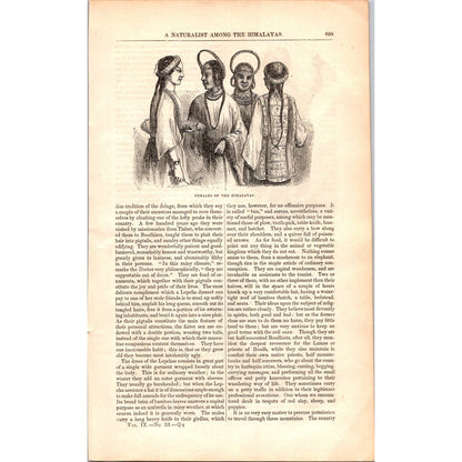 A Naturalist Among the Himalayas Dr. Hooker, James Ross 8 Pages 1854 Article I19