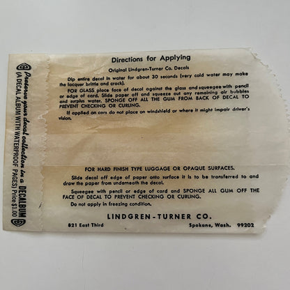 1960s Original Tennessee Points of Interest (Water) Decal 2.5x4" AH4-M1