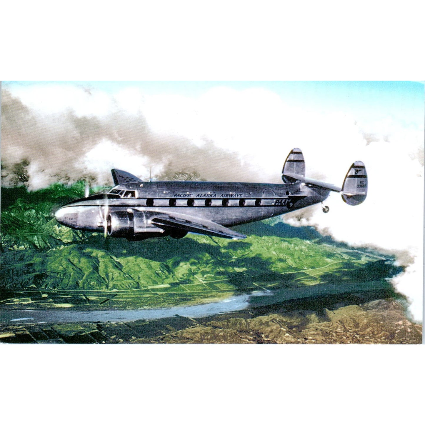 Pan American Airways Lockheed Lodestar Vintage Postcard TG8-PC
