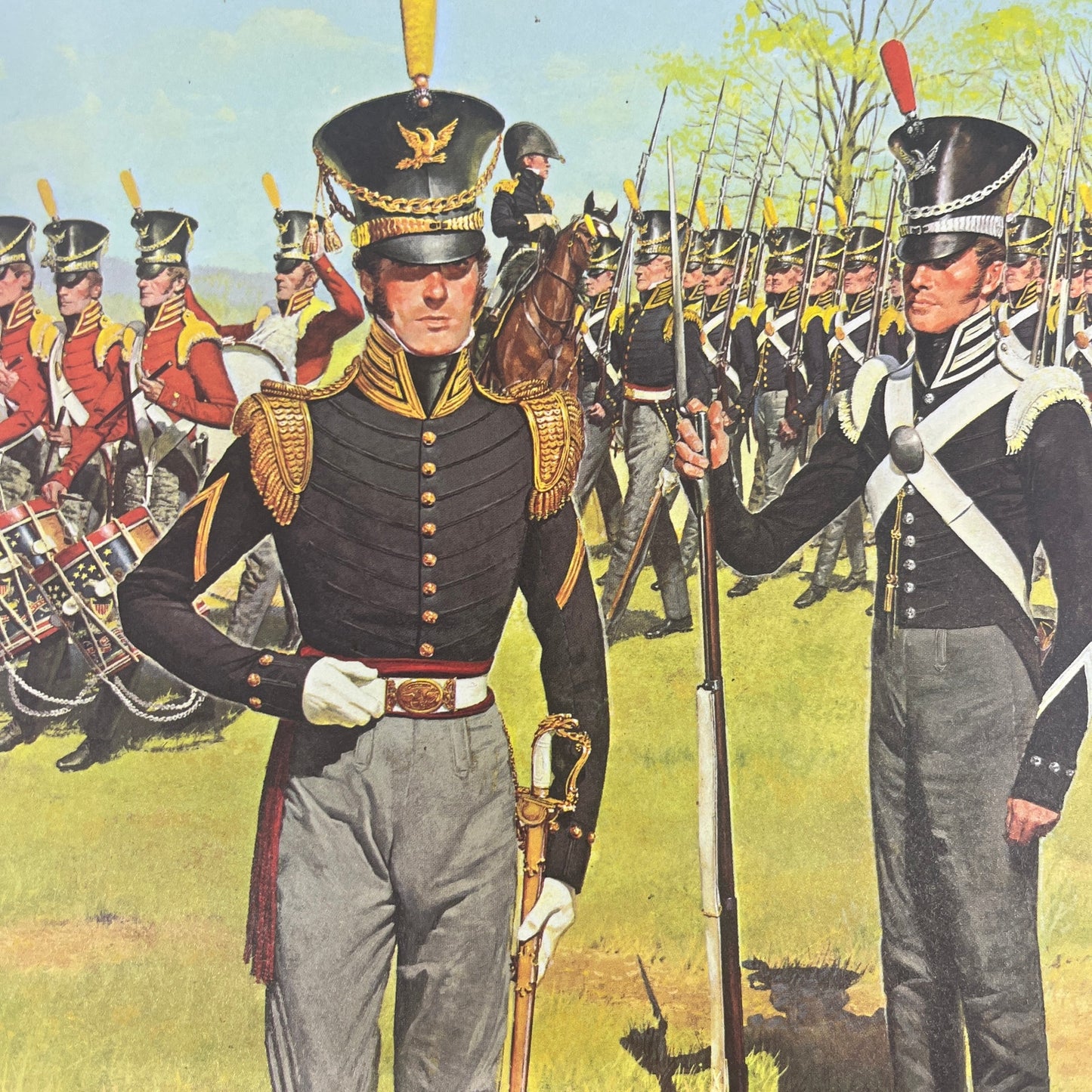 1827 Artillery Officer and School Troops at Fort Monroe VA c1965 Art Print V14-4