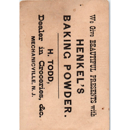 Henkel's Baking Powder H. Todd Mechanicville NJ c1880 Victorian Trade Card AB6-1