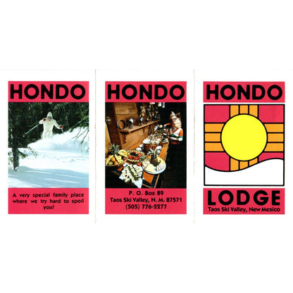 Hondo Lodge Brooke & Harry Franzagen Taos Ski Valley NM Vtg Business Card SE3-B1