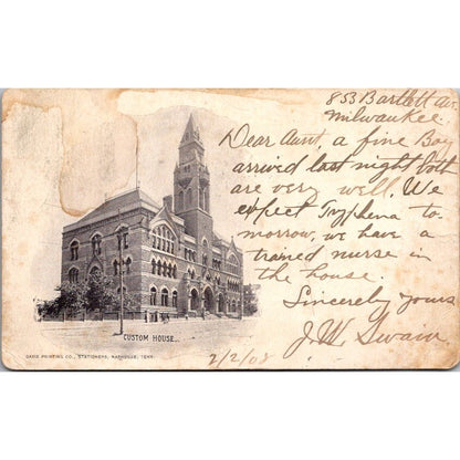 1920 Customs House Nashville Tennessee Postcard AI9-M25