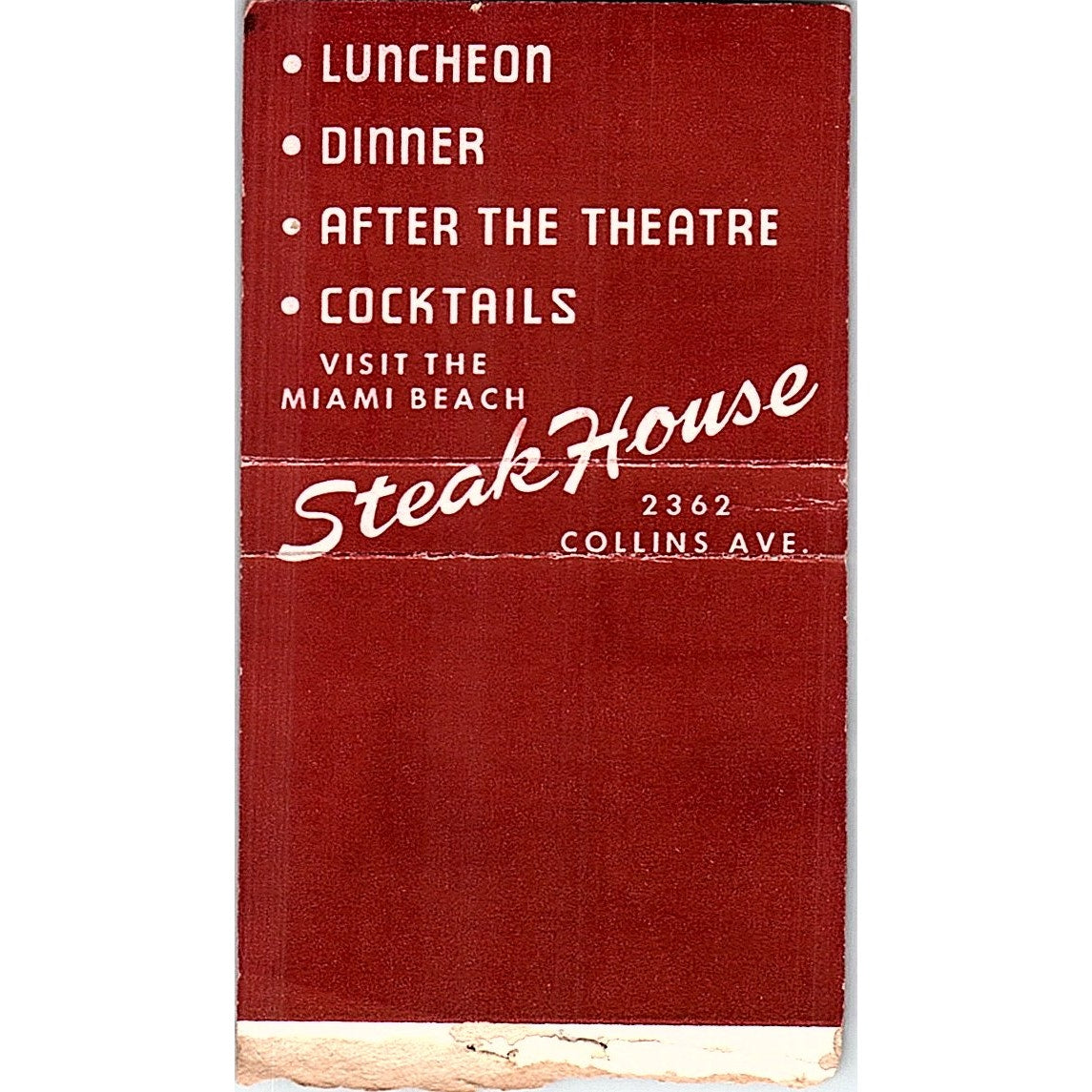 The Steak House 744 Rush Street Chicago Vintage Matchbook Cover SF3-Y4