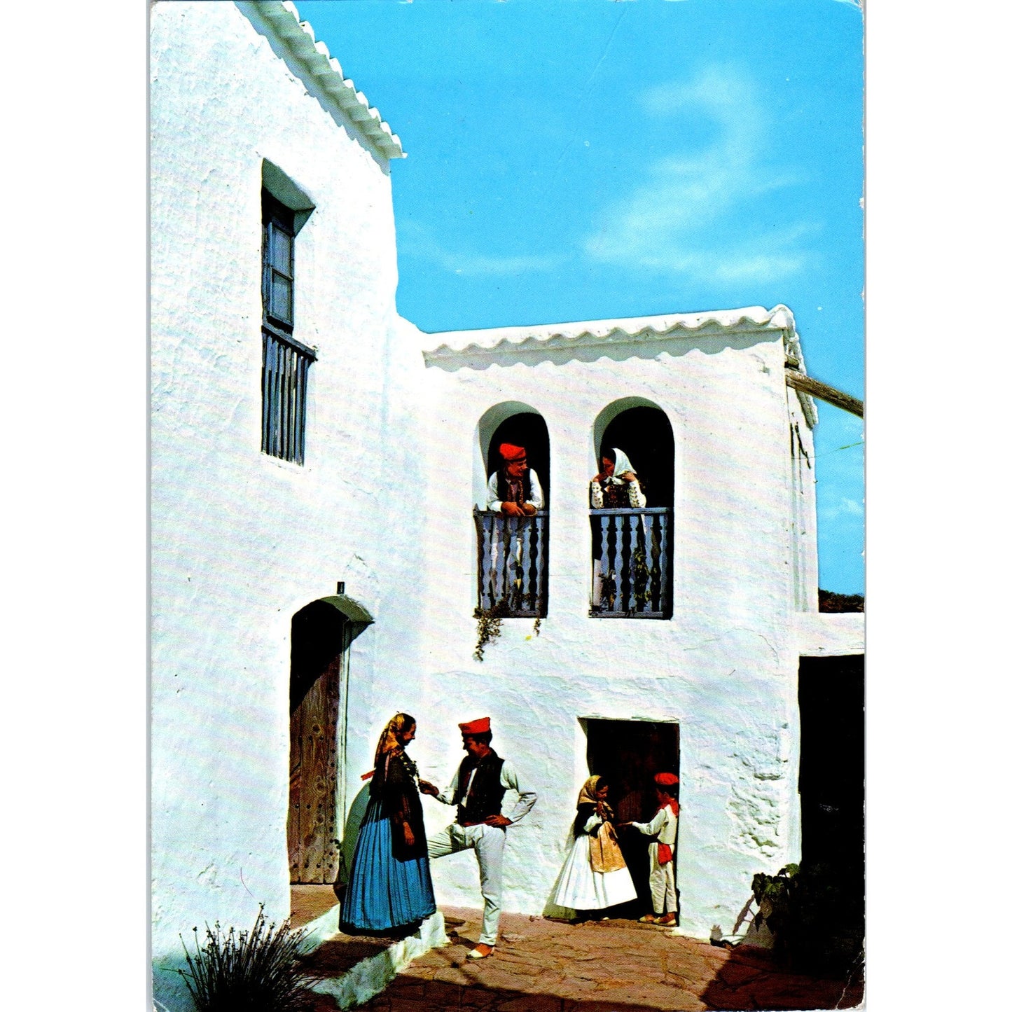 1970s San Miguel Ibiza House and Typical Dress Vintage Postcard PE5