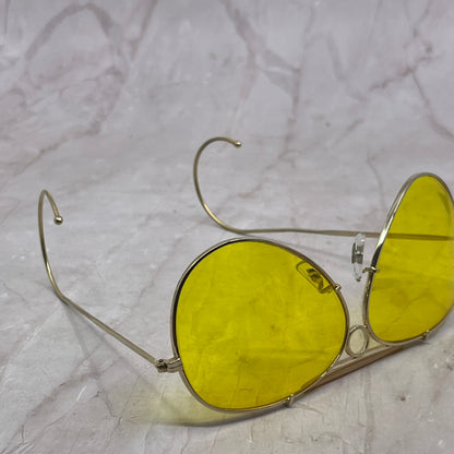 1960's Yellow Tint Bullet Hole Aviator Kalichrome Shooting Sunglasses TH9-G1-1