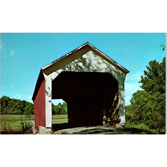 Phillips Bridge Big Pond Creek Parke County IN Covered Bridge Postcard PC1