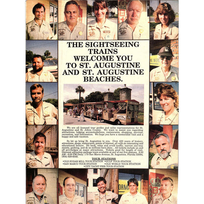 Sightseeing Trains Tour Stations St. Augustine 1989 Ad AF9-13