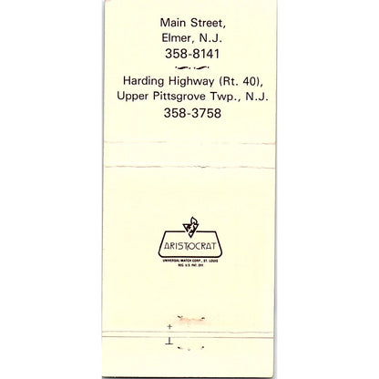 Bank of Elmer NJ Vintage Matchbook TB6-MB2-7