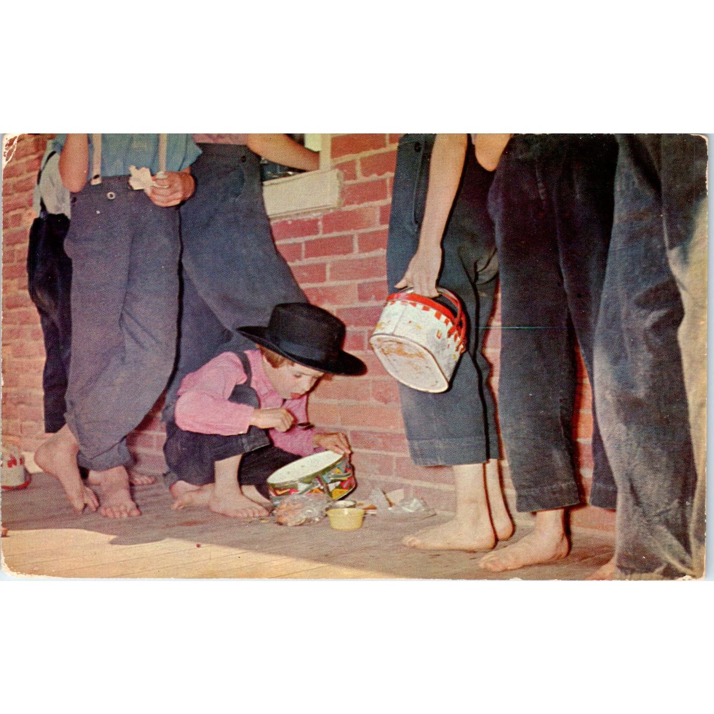 Amish Children at School Pennsylvania Dutch Country Postcard PD7