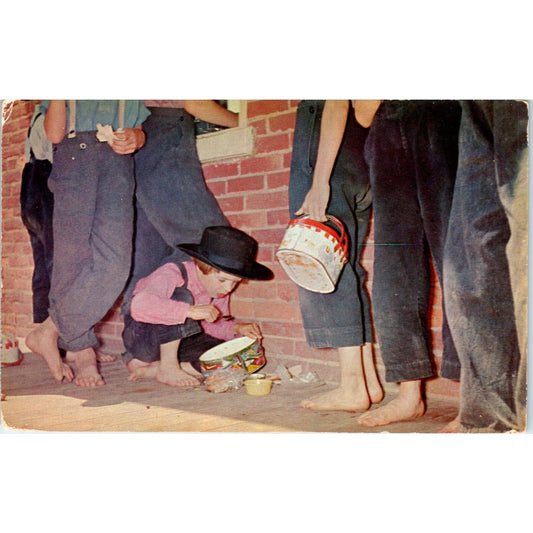 Amish Children at School Pennsylvania Dutch Country Postcard PD7