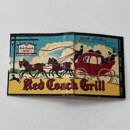 Red Coach Grill - Jack Larkin Massachusetts Vintage Matchbook Cover TB8-MB-11