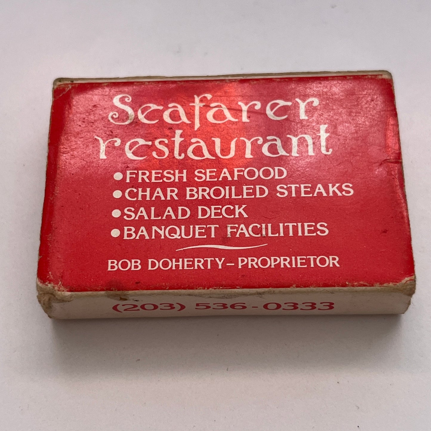 Seafarer Restaurant Mystic Connecticut Vintage Matchbox TB6-MB3