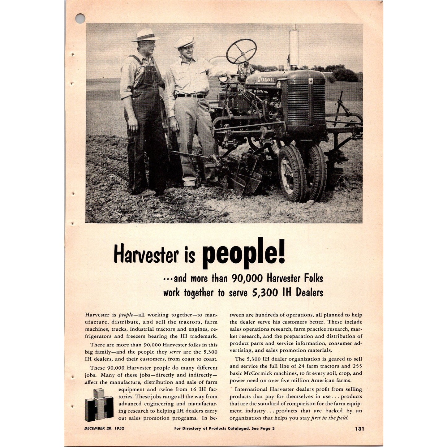 1953 International Harvester IH McCormick Equipment 2 Page Ad I15