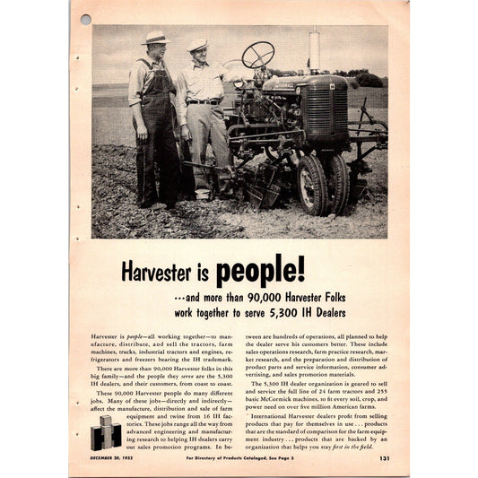 1953 International Harvester IH McCormick Equipment 2 Page Ad I15
