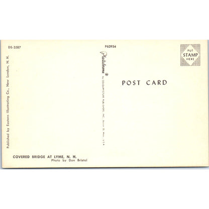 Covered Bridge at Lyme New Hampshire Covered Bridge Postcard PB13