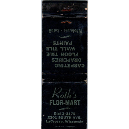 Roth's Flor-Mart La Crosse WI Vintage Matchbook Cover SD4-Y4