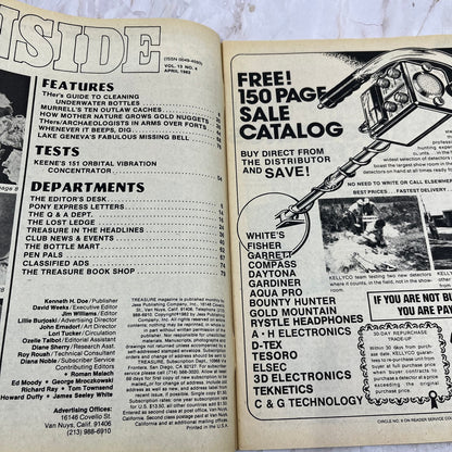 1982 April - Treasure Magazine - Treasure Hunting Metal Detecting Gold Coins M10