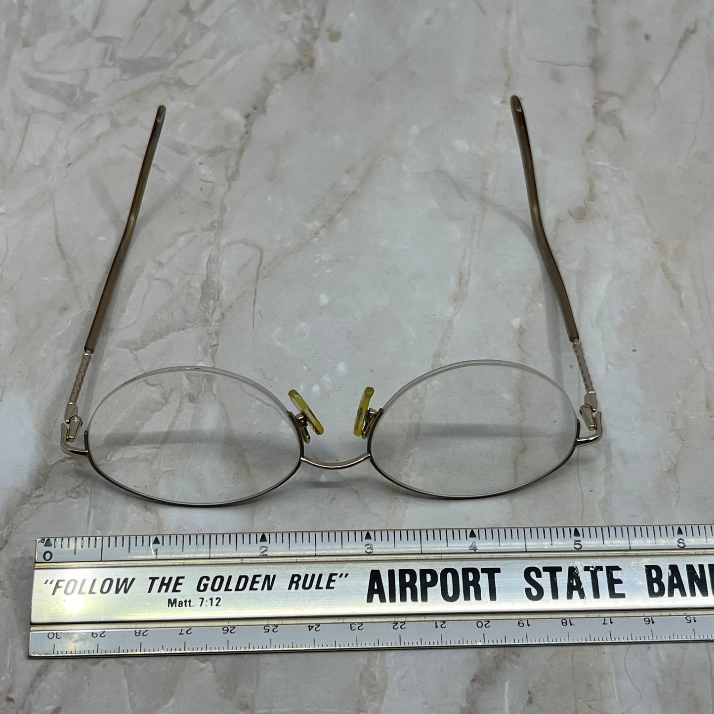 EA Brown Oval Half-Rim Sunglasses Eyeglasses Frames TE9-G6-7