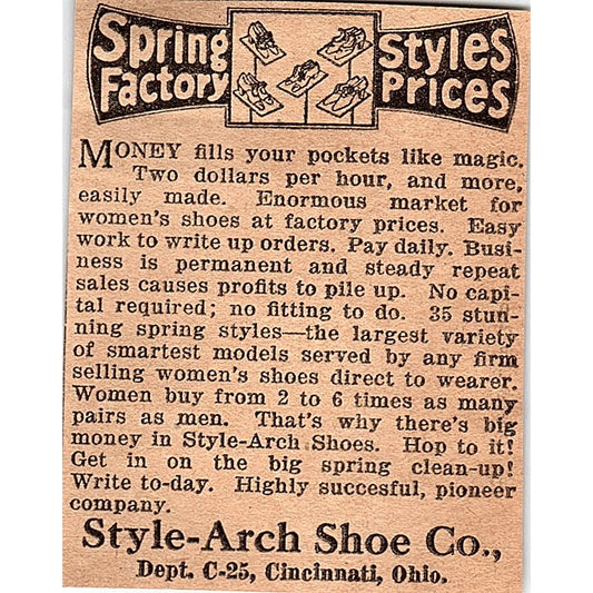 Style-Arch Shoe Co. Cincinnati Ohio 1926 Ad AG3-M2