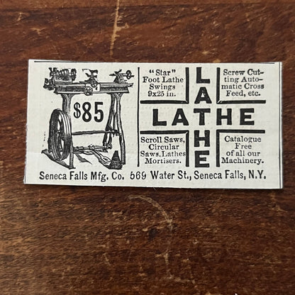 Seneca Falls Mfg Co Lathes Original Advertisement AD8-P29