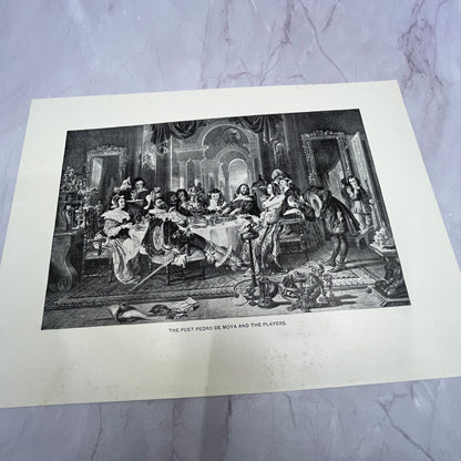 The Poet Pedro De Moya and the Players Engraving 8.5x11.5" Art Print V22