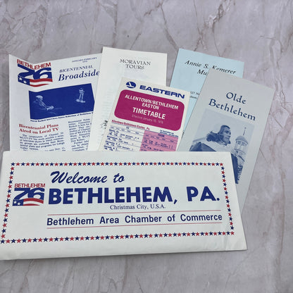 1976 Bicentennial Bethlehem PA Tourist Welcome Guide Bundle TH9-LX1