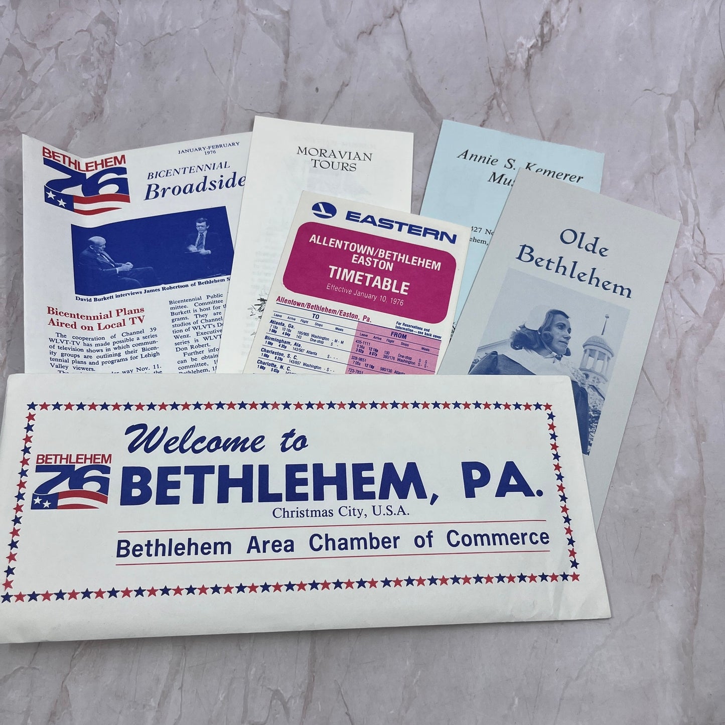 1976 Bicentennial Bethlehem PA Tourist Welcome Guide Bundle L4-2