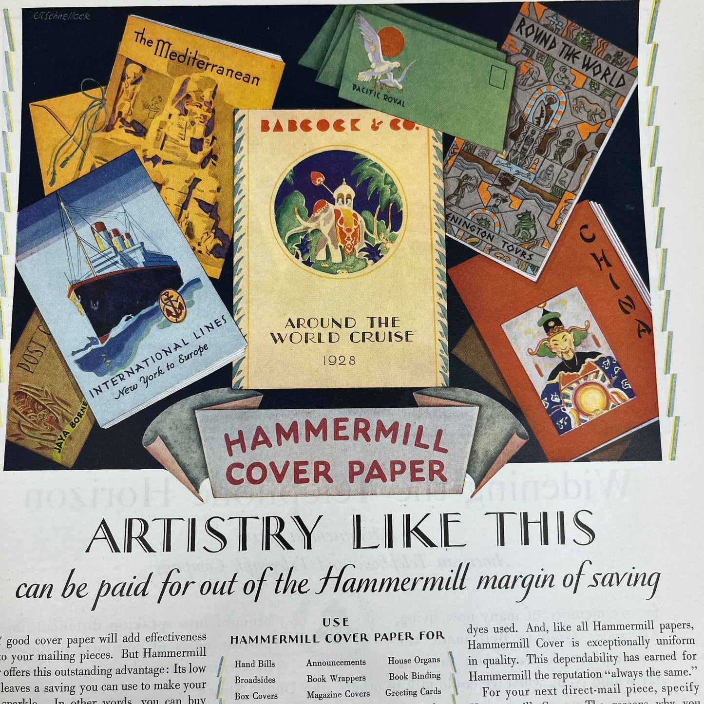 Hammermill Paper Company Erie PA 1928 Original Magazine Advertisement FL6-8