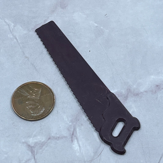 Vintage Red Maroon Cranberry Celluloid 2.5" Toy Saw Accessory SB7