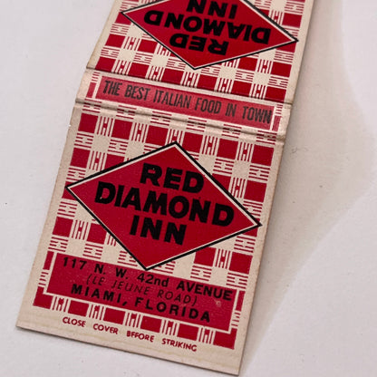 Red Diamond Inn Italian Cuisine Miami FL Vintage Matchbook Cover TB6-MB1-10