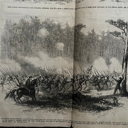 Battle of Malvern Hill July 1, 1862 Civil War Engraving C49