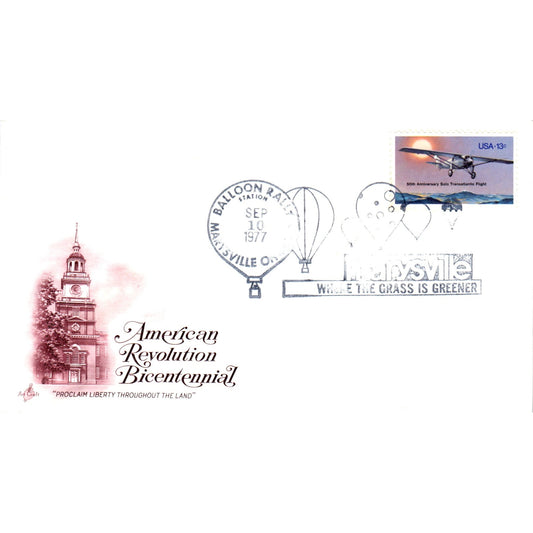 1977 American Revolution Bicentennial Marysville OH Cancel Postal Cover TI5-PC1