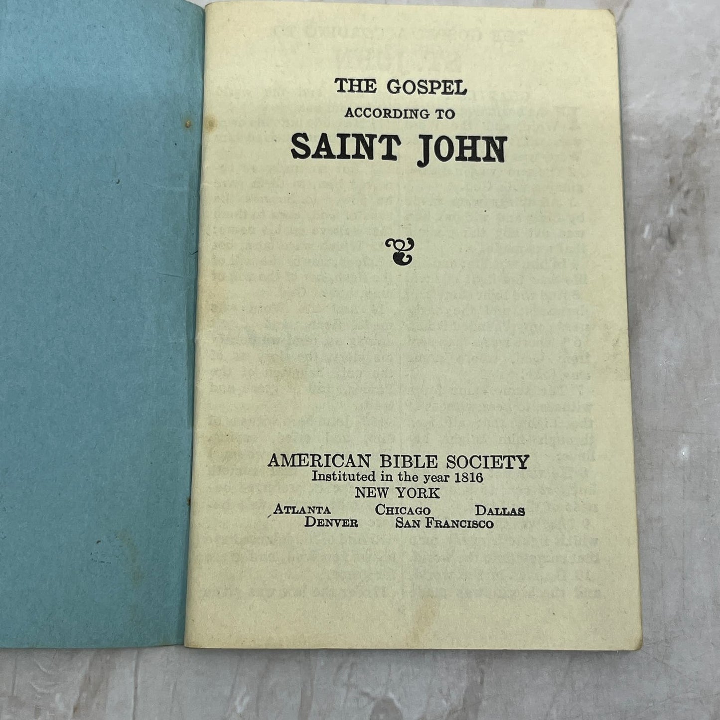 1928 The Gospel Of Saint John Pocket Bible Tract Gates of Jerusalem 4.5" TG9-E2