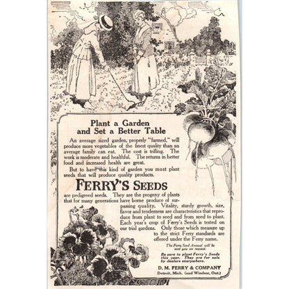 D.M. Ferry & Company Seeds Detroit MI Windsor Ont 1918 Magazine Ad AF1-WH1