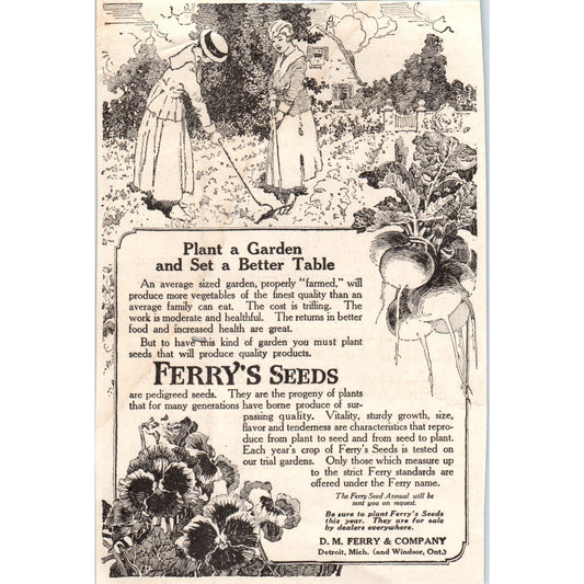 D.M. Ferry & Company Seeds Detroit MI Windsor Ont 1918 Magazine Ad AF1-WH1