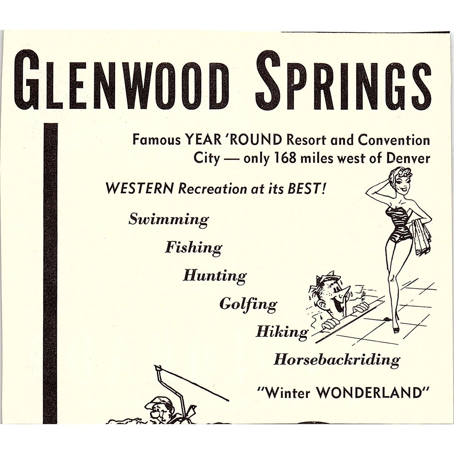Hotel Colorado Glenwood Springs CO 1958 Ad AG1-H3