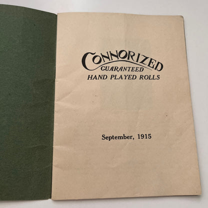 1915 Connorized 88 Hand Played Rolls Catalog Booklet Leopold Winkler H4-3